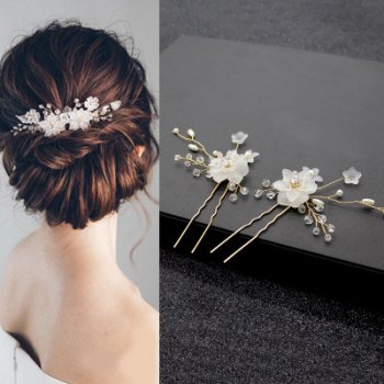 3 piece Handmade Design Bridal Hairpins